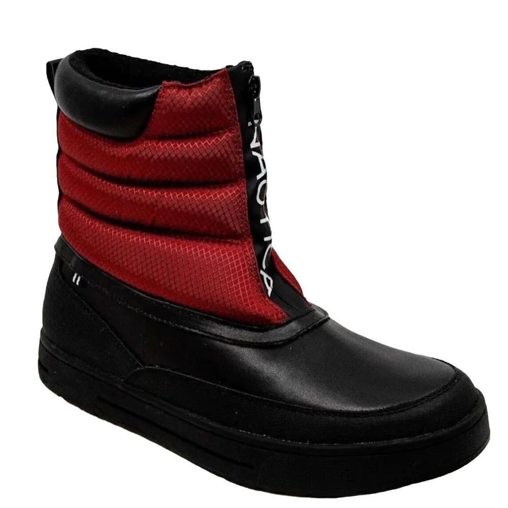 NAUTICA Men's Maten Weather Resistant Snow Zipper Insulated Duck Boot Sz 7 Red